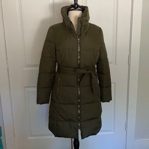 Long Green Puffer Coat